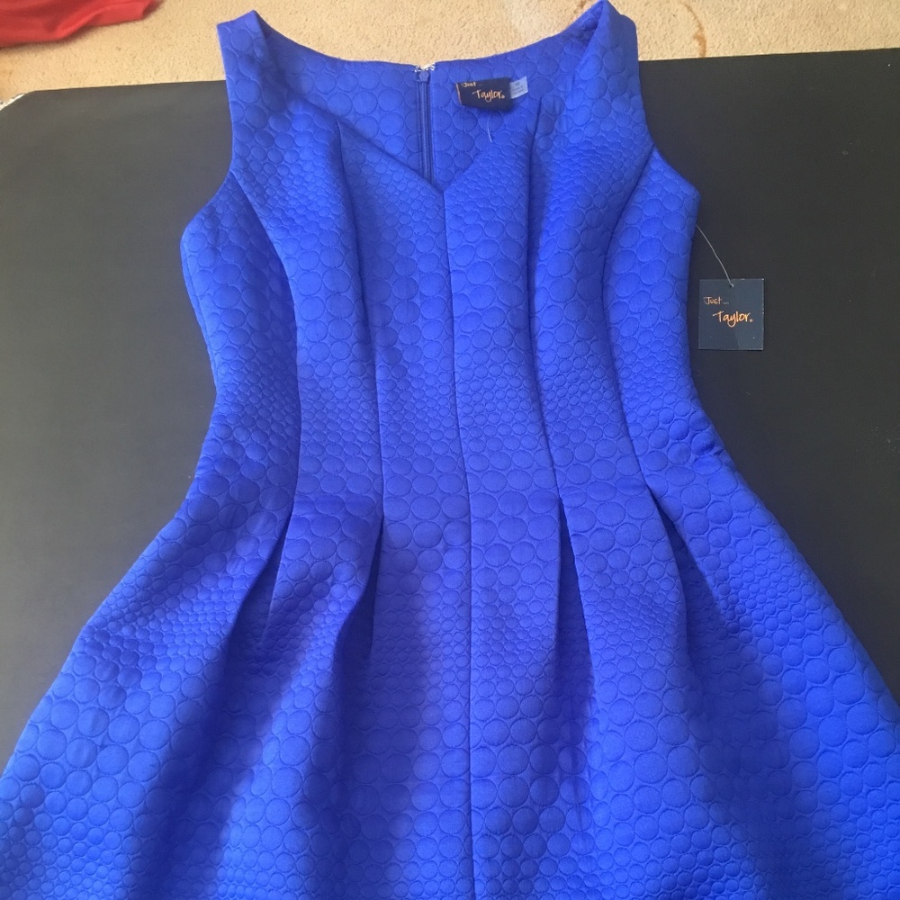 Just Taylor Vibrant Blue Sleeveless Dress